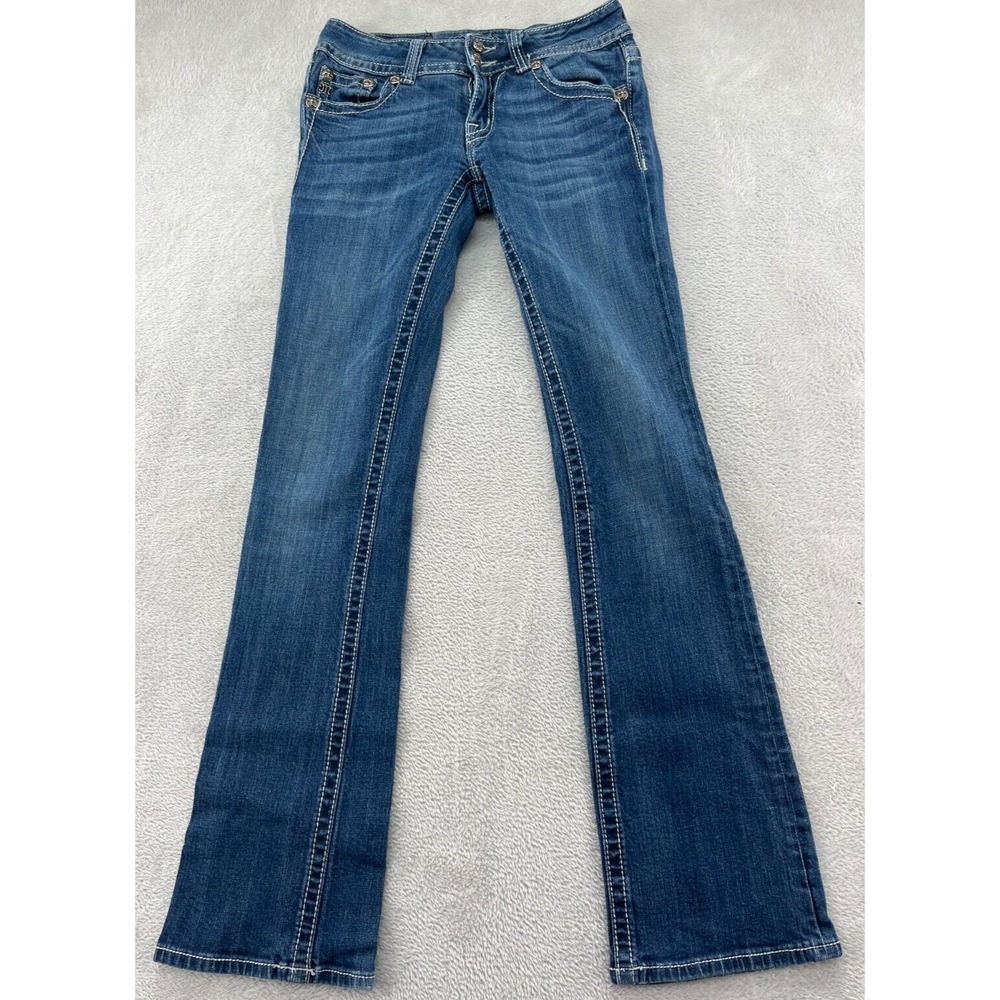 Miss Me Jeans Womens Sz 27 Dark Wash Embellished JP5011-3 BootCut